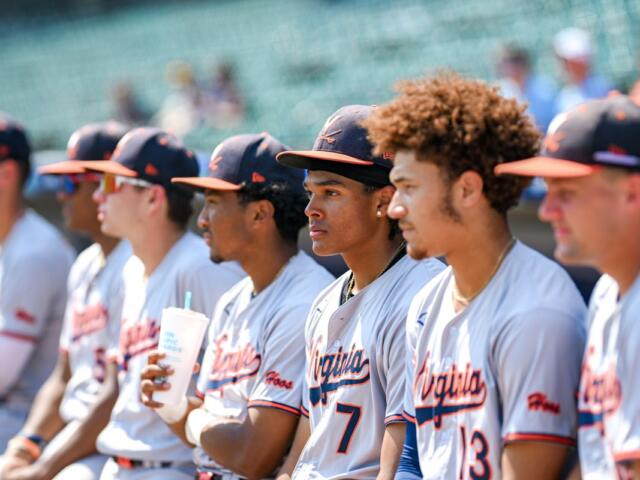 Virginia baseball lined up before a game
