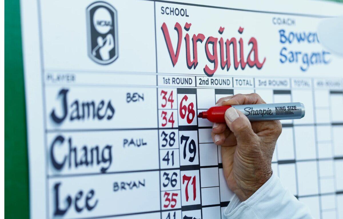 Virginia Golf's card at the 2026 NCAA Tournament