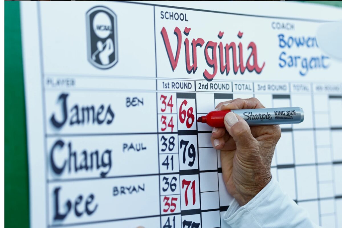 Virginia Golf's card at the 2026 NCAA Tournament