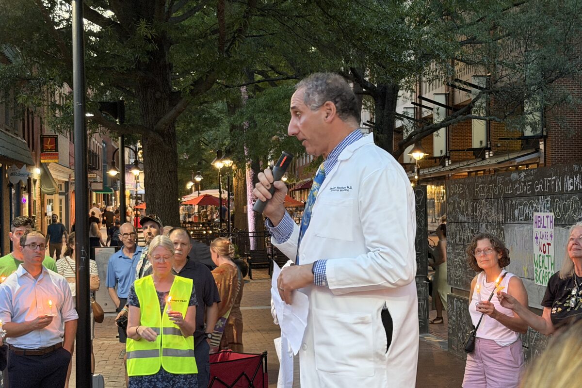 Mohan Nadkani at the Health Cuts Kill Protest, June 2026
