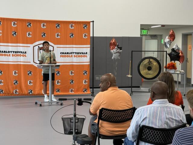 Devin Coles addressing opening gathering