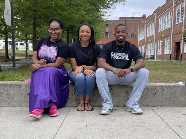 Khalilah Jones of Soul of Cville (left), Kimberly Sheffield of the Jefferson School (center) and James Dowell of Prolyfyck (right).