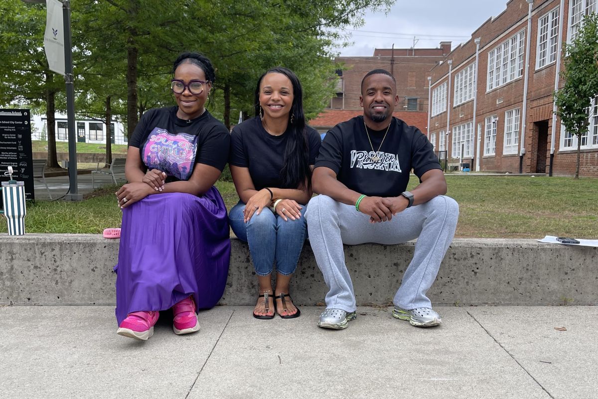 Khalilah Jones of Soul of Cville (left), Kimberly Sheffield of the Jefferson School (center) and James Dowell of Prolyfyck (right).
