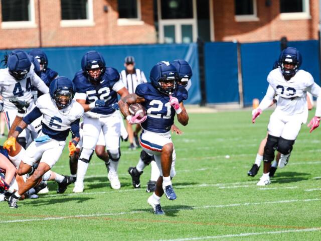 RB Jekail Middlebrook during UVA practice.