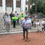Phil Riese at the press conference for the Remove Kate Acuff petition