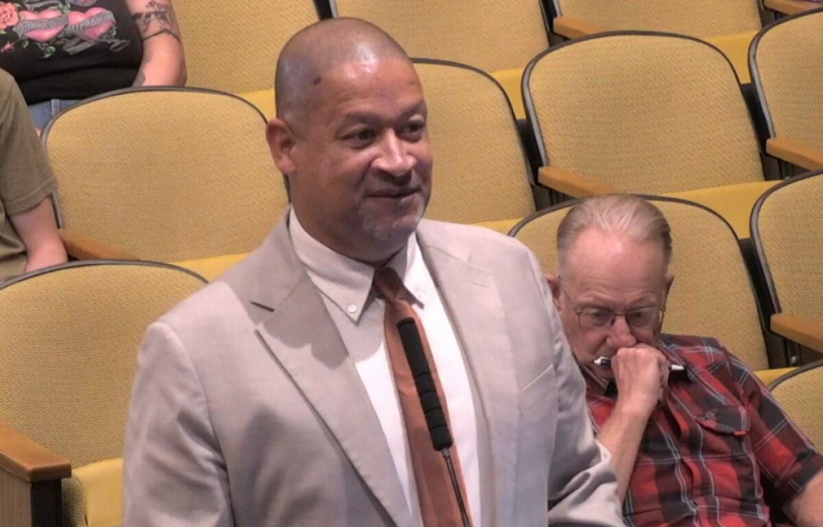 City Manager Sam Sanders addressed City Council 08/03/26 about Holiday Drive funding