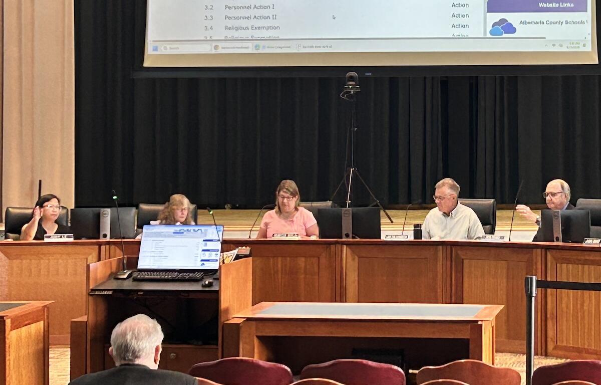 Albemarle School Board before interviews for the At-Large seat.