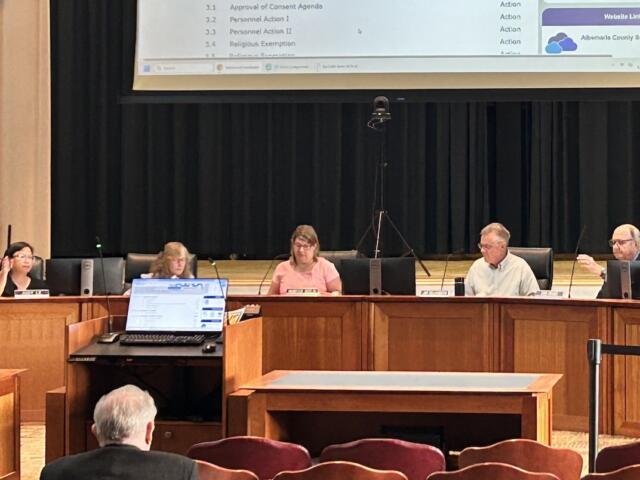 Albemarle School Board before interviews for the At-Large seat.