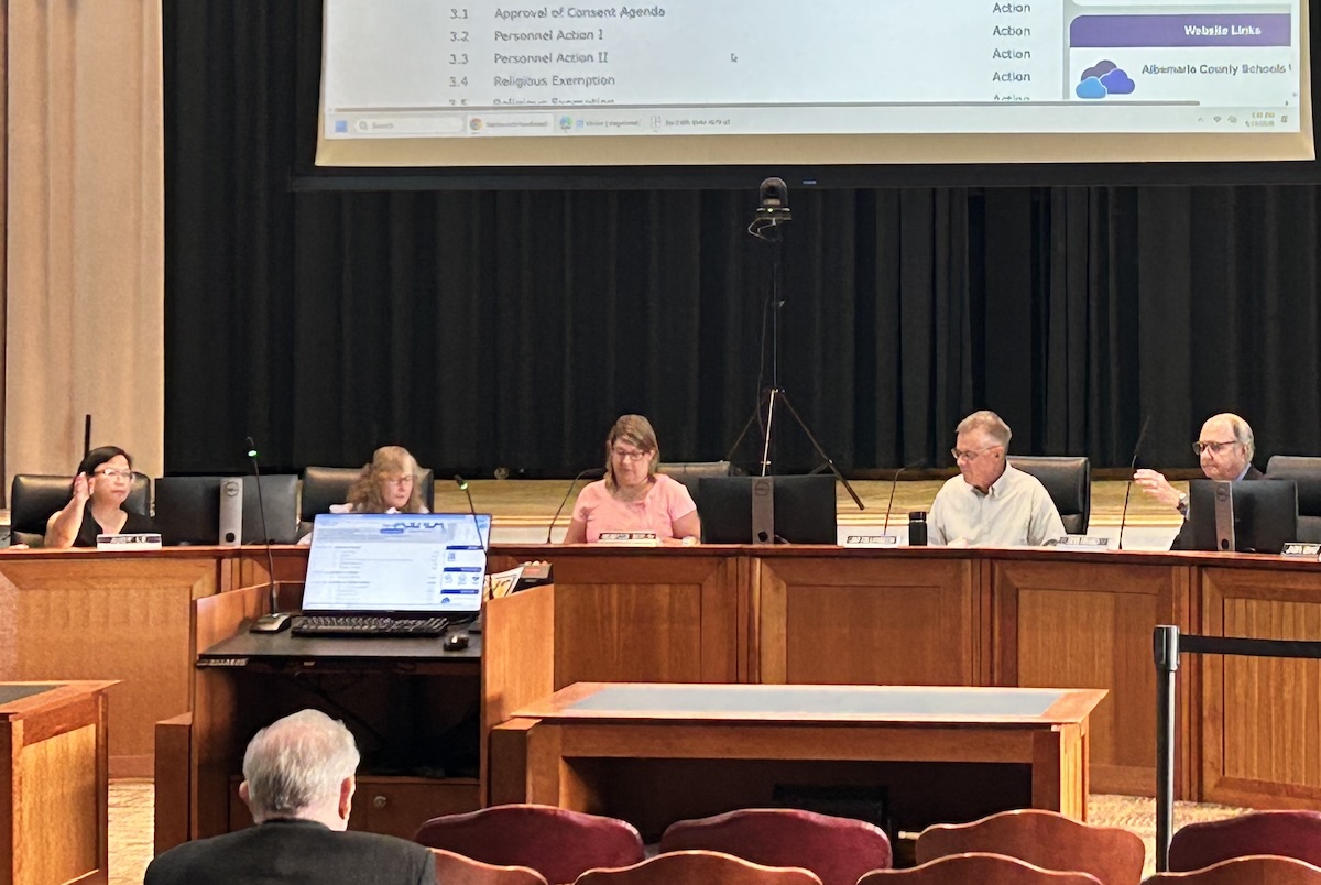 Albemarle School Board before interviews for the At-Large seat.