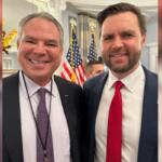 Bert Mizusawa (L) and Vice President JD Vance.