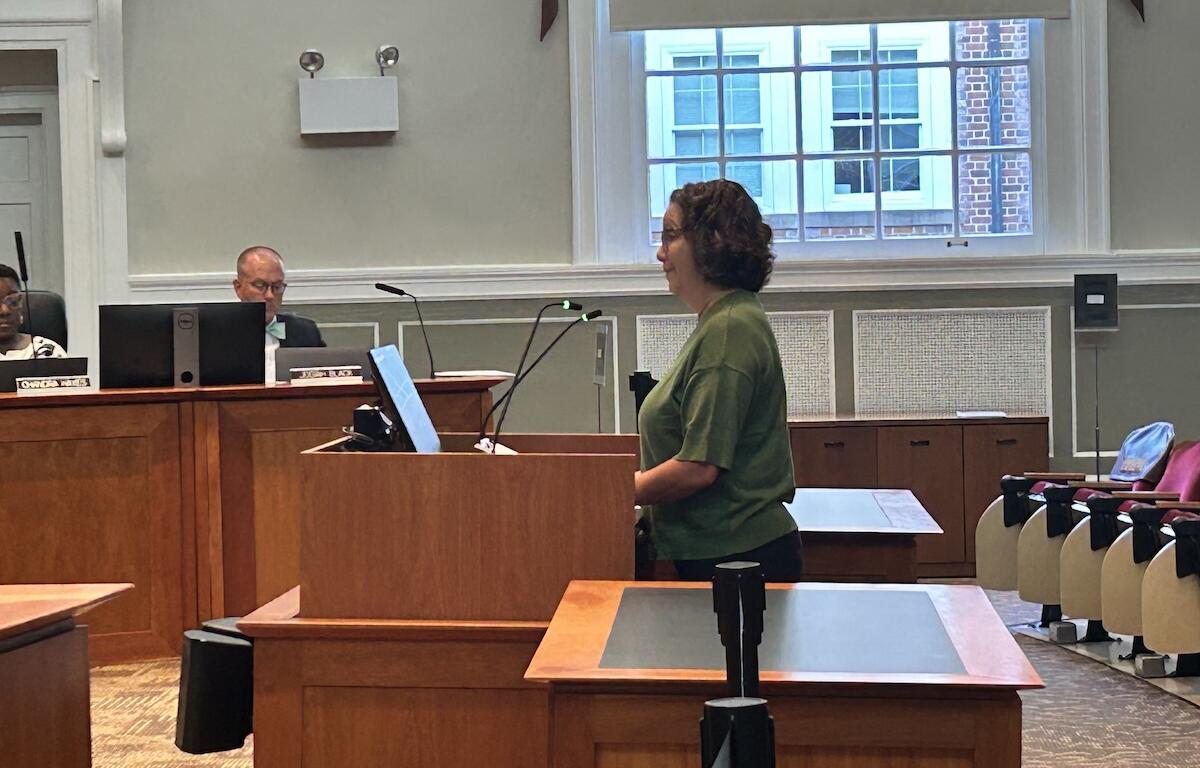 Heidi Gilman Bennett being interviewed by the Albemarle School Board.