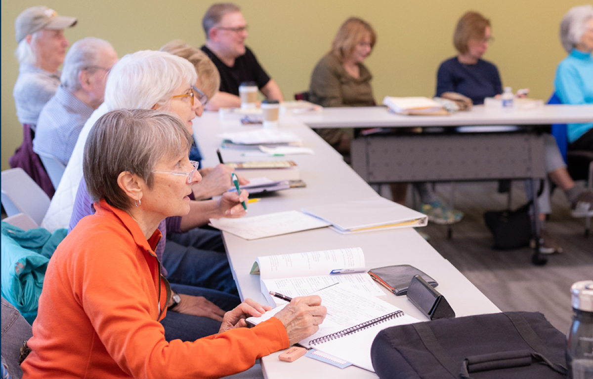 A group participates in an event at The Center during Active Aging Week.