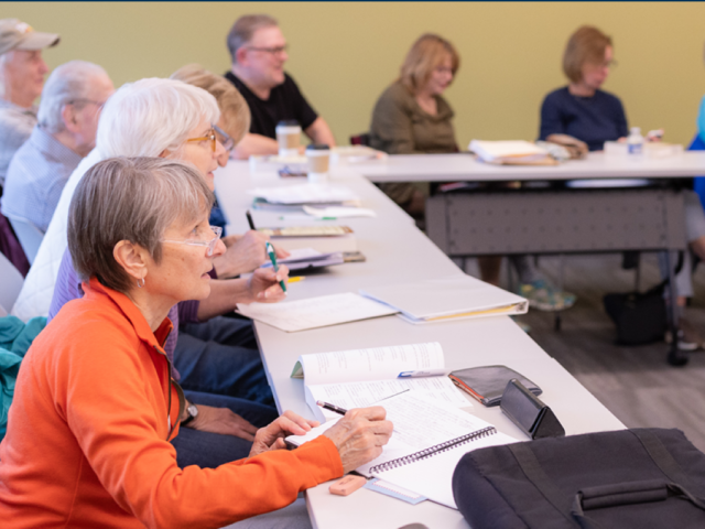 A group participates in an event at The Center during Active Aging Week.