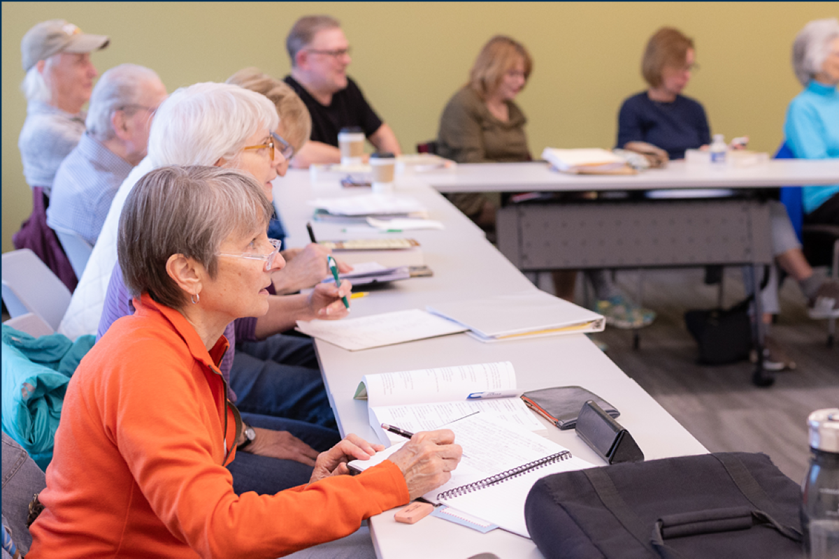 A group participates in an event at The Center during Active Aging Week.