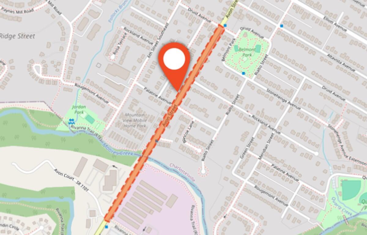 Avon St VDOT project map