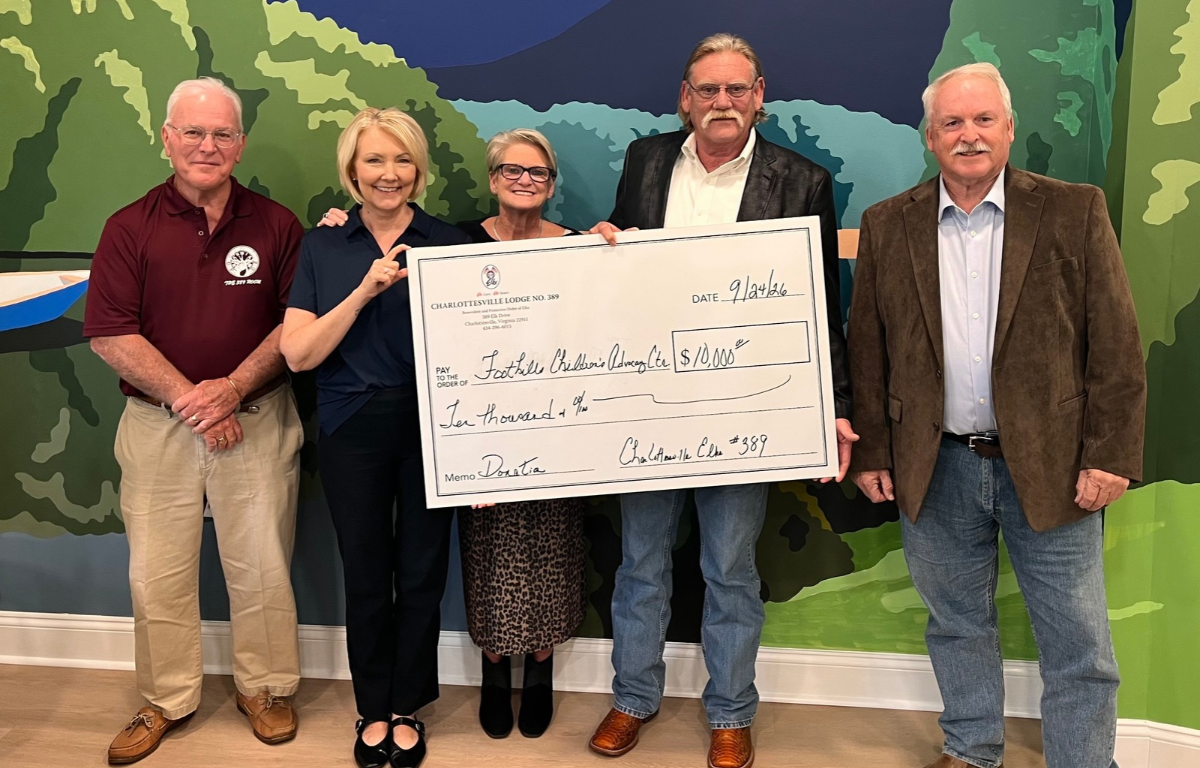 Elks Lodge members donate $10,000 to Foothills Child Advocacy Center.
