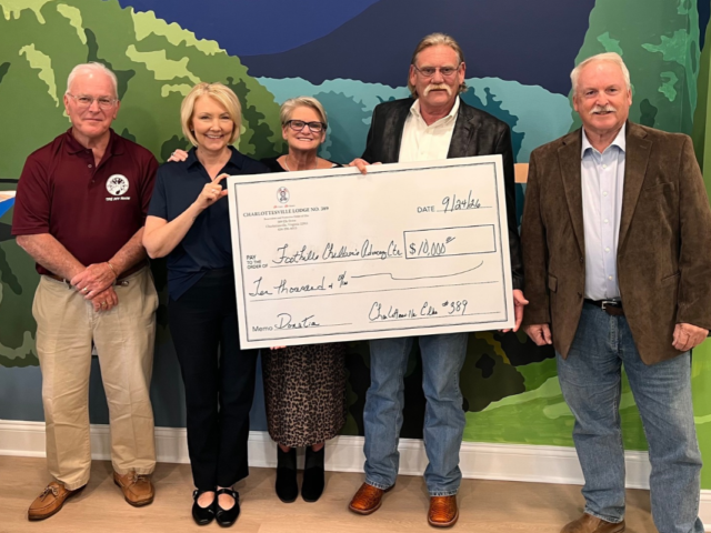 Elks Lodge members donate $10,000 to Foothills Child Advocacy Center.