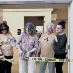 Feeding Greene backpack ribbon cutting
