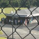 Charlottesville High School teachers evacuated to the nearby football stadium.