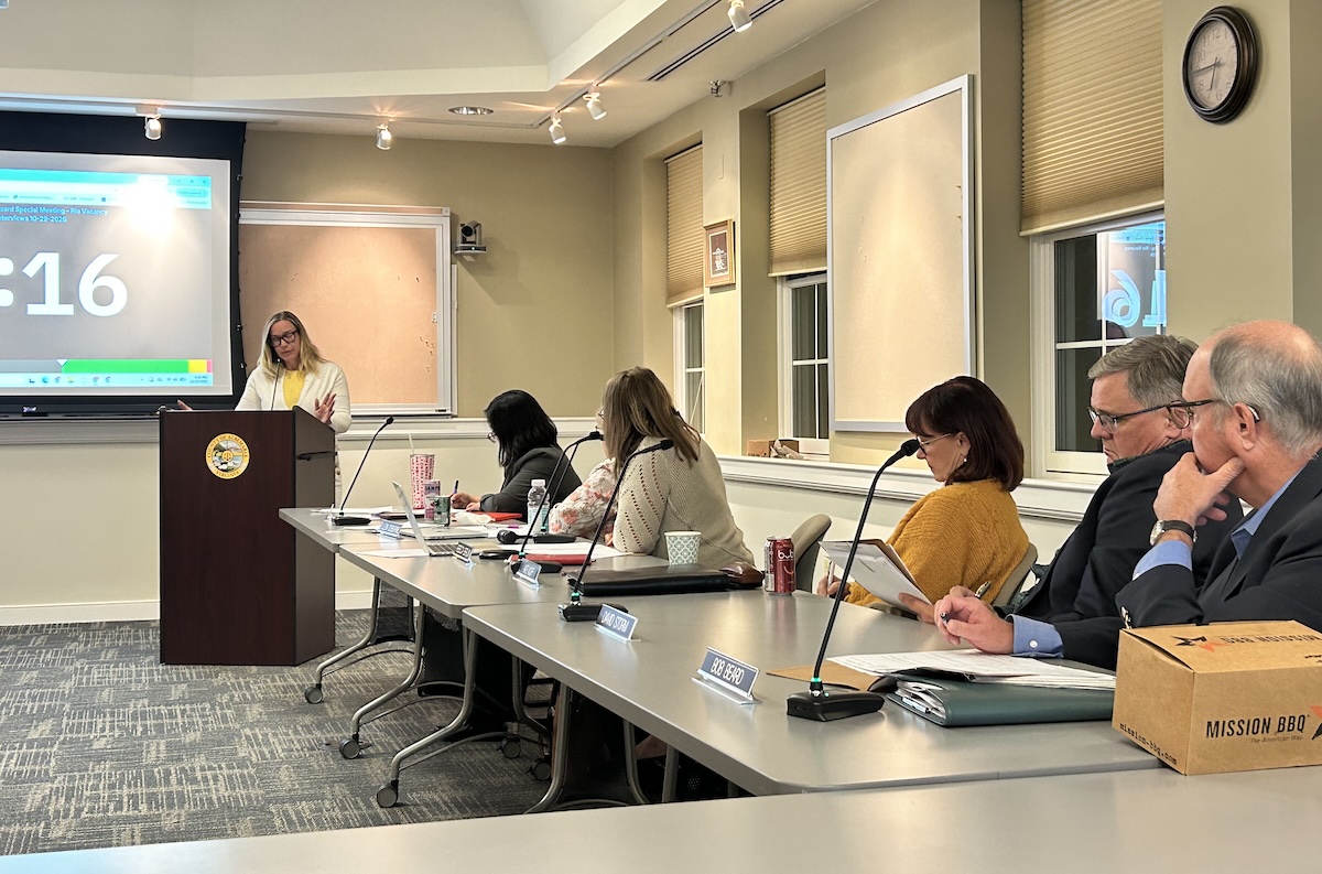 The School Board hear from Daisy Rojas during her interview for the open Rio seat.
